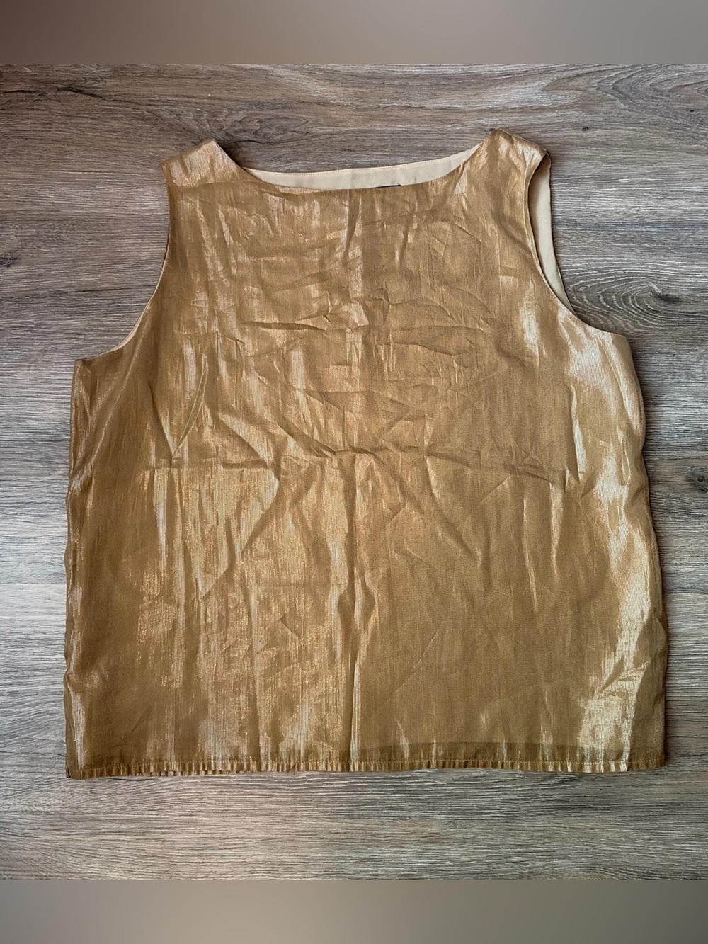 Gold metallic tank top